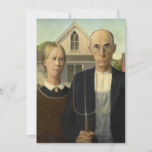 Grant Wood - Amerikaans Gothic Bedankkaart