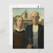Grant Wood - Amerikaans Gothic Briefkaart (Voorkant / Achterkant)