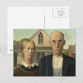 Grant Wood - Amerikaans Gothic Briefkaart (Voorkant / Achterkant)