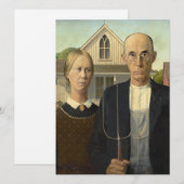 Grant Wood - Amerikaans Gothic Feestdagenkaart (Voorkant / Achterkant)