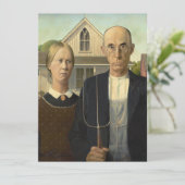Grant Wood - Amerikaans Gothic Feestdagenkaart (Staand voorkant)