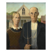 Grant Wood - Amerikaans Gothic Foto Afdruk (Voorkant)