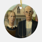 Grant Wood - Amerikaans Gothic Keramisch Ornament (Voorkant)