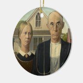 Grant Wood - Amerikaans Gothic Keramisch Ornament (Links)