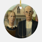 Grant Wood - Amerikaans Gothic Keramisch Ornament (Achterkant)