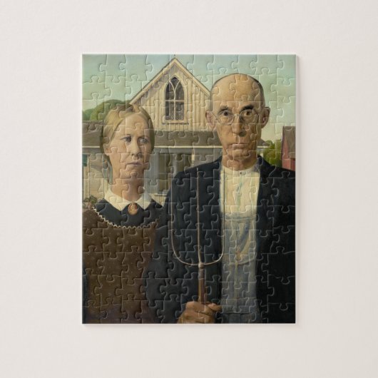 Grant Wood - Amerikaans Gothic Legpuzzel (Verticaal)