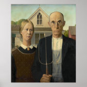 Grant Wood - Amerikaans Gothic Poster (Voorkant)