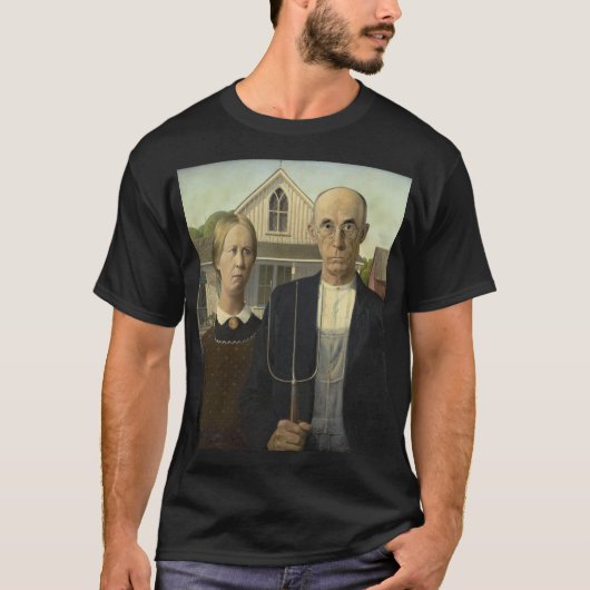 Grant Wood - Amerikaans Gothic T-shirt (Voorkant)