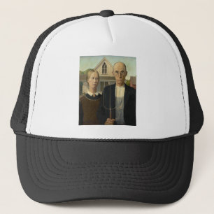 Grant Wood - Amerikaans Gothic Trucker Pet