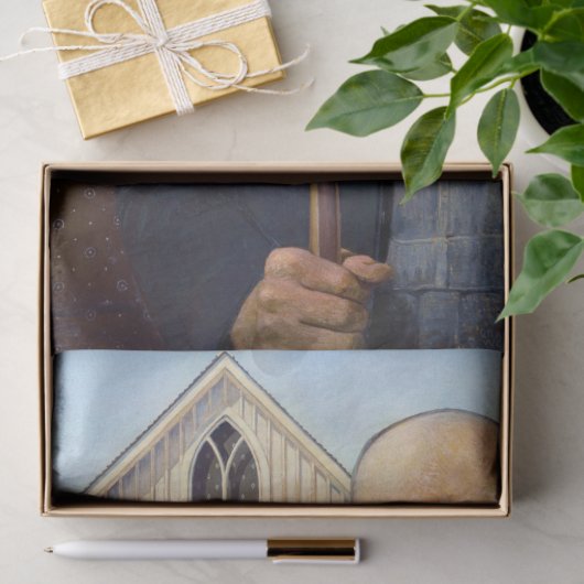 Grant Wood | Amerikaanse Gothic (1930) Tissuepapier (Geschenk)