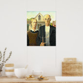 Grant Wood - Amerikaanse Gothic, Poster (Keuken)