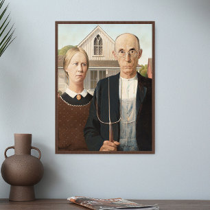 Grant Wood Amerikaanse Gotische Schilderkunst Prin Poster