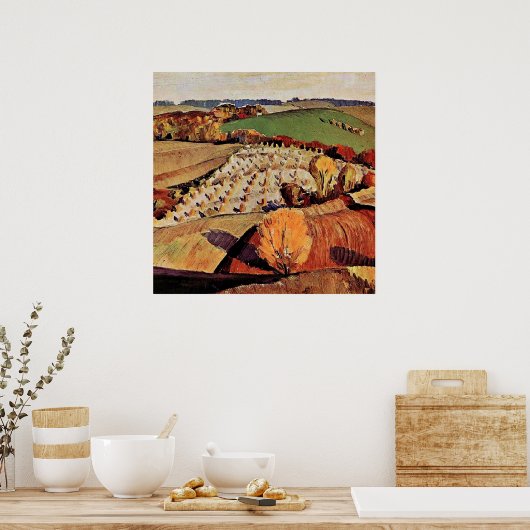 Grant Wood Art, Landscape Poster (Keuken)