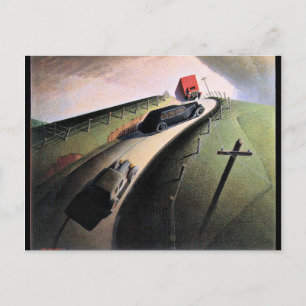 Grant Wood artwork, Dood aan de Ridge Road Briefkaart