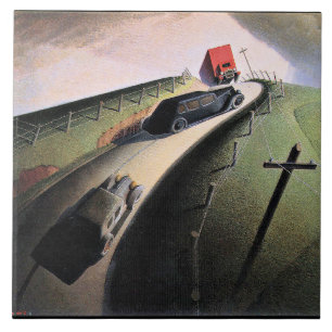 Grant Wood artwork, Dood aan de Ridge Road Tegeltje