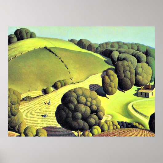Grant Wood artwork, Young Corn, Poster (Voorkant)