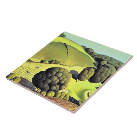 Grant Wood artwork, Young Corn, Tegeltje (Zijkant)