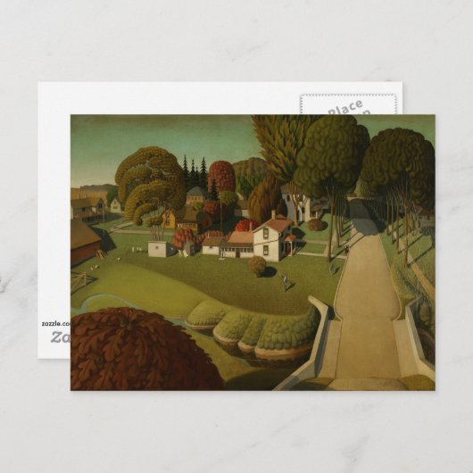 Grant Wood - De geboorteplaats van Herbert Hoover Briefkaart (Voorkant / Achterkant)