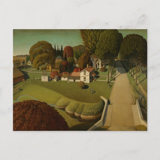 Grant Wood - De geboorteplaats van Herbert Hoover Briefkaart (Voorkant)