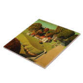 Grant Wood - De geboorteplaats van Herbert Hoover Tegeltje (Zijkant)