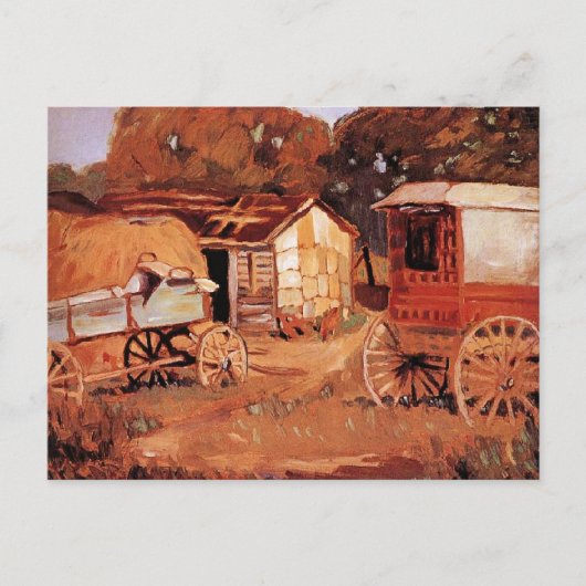 Grant Wood - De Paardenhandelaren Briefkaart (Voorkant)