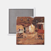 Grant Wood - De Paardenhandelaren Magneet (Voorkant / Achterkant)