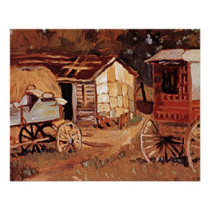 Grant Wood - De Paardenhandelaren Perfect Poster