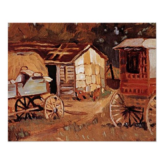 Grant Wood - De Paardenhandelaren Perfect Poster (Voorkant)