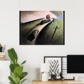 Grant Wood, dood op de Ridge Road, Poster (Thuiskantoor)