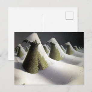 Grant Wood Januari Winter Hooiberg Fijne Kunst Briefkaart
