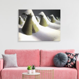 Grant Wood Januari Winter Hooiberg Fijne Kunst Canvas Afdruk