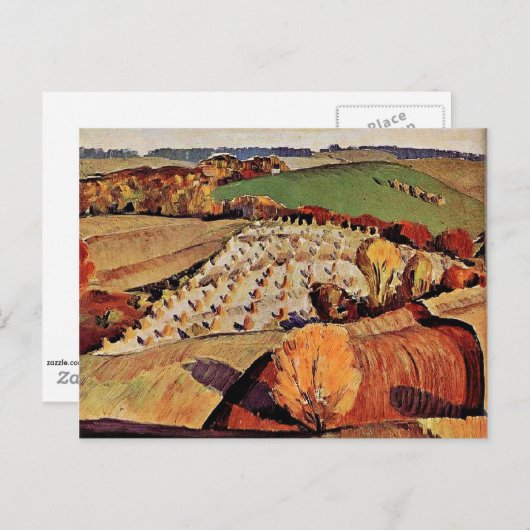 Grant Wood, landschap Briefkaart (Voorkant / Achterkant)