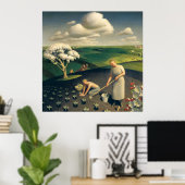Grant Wood - Lente in het land Poster (Thuiskantoor)