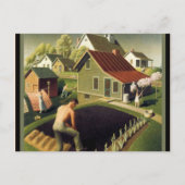 Grant Wood - Lente in Town Briefkaart (Voorkant)