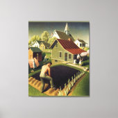 Grant Wood - Lente in Town Canvas Print (Voorkant)