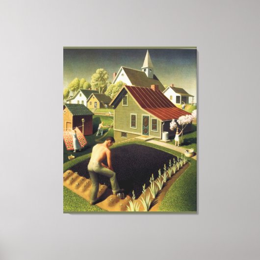 Grant Wood - Lente in Town Canvas Print (Voorkant)