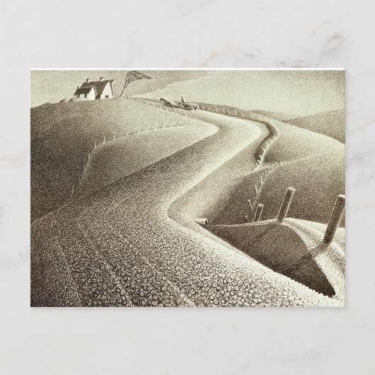 Grant Wood, maart Briefkaart (Voorkant)