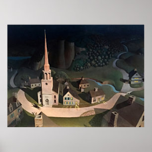 Grant Wood Midnight Ride Paul Revere Fijne Kunst Poster