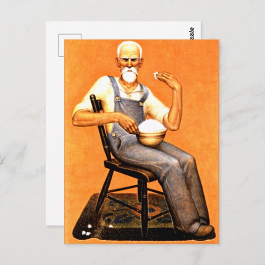 Grant Wood - opa die popcorn eet, Briefkaart (Voorkant / Achterkant)