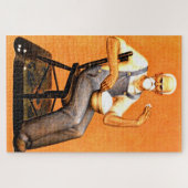 Grant Wood - Opa die popcorn eet Legpuzzel (Horizontaal)