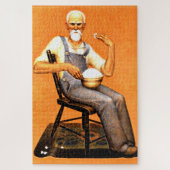 Grant Wood - Opa die popcorn eet Legpuzzel (Verticaal)