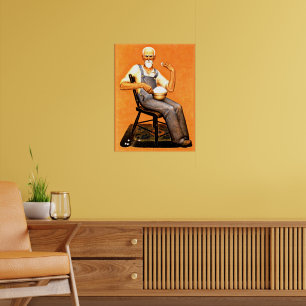 Grant Wood - Opa die popcorn eet Poster