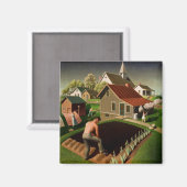 Grant Wood Spring in Town (1941) Magneet (Voorkant / Achterkant)