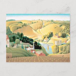 Grant Wood - Stone City, Iowa ansichtkaart Briefkaart