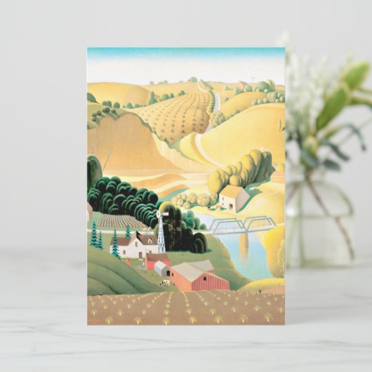 Grant Wood - Stone City, Iowa Kaart (Staand voorkant)