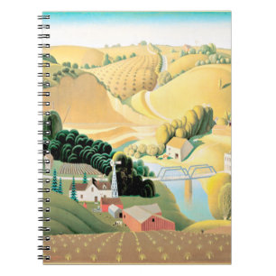 Grant Wood - Stone City, Iowa, kunstschilderij Notitieboek