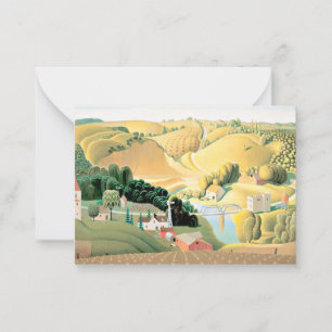 Grant Wood - Stone City, Iowa Notitiekaartje