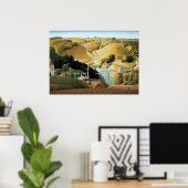 Grant Wood - Stone City Iowa Poster (Thuiskantoor)