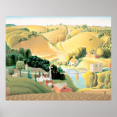 Grant Wood - Stone City, Iowa Poster (Voorkant)
