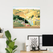 Grant Wood - Stone City, Iowa Poster (Thuiskantoor)